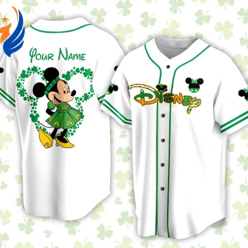 Personalized Saint Patrick s Day Disneyland Baseball Jersey – Custom Mickey St Patrick Family Trip Jersey for Baseball Lovers