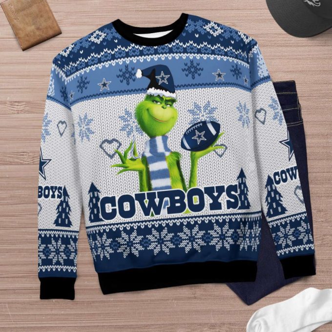 Dallas Cowboys The Grinches Christmas AOP Ugly Sweater