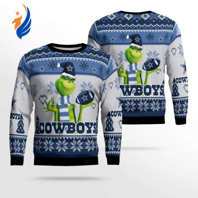 Dallas Cowboys The Grinches Christmas AOP Ugly Sweater Dallas Cowboys The Grinches Christmas AOP Ugly Sweater