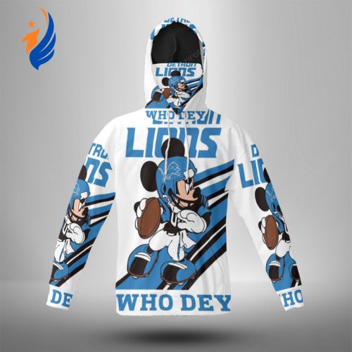 Detroit Lions Mickey Play 3d Hoodie With Mask Detroit Lions Mickey Play 3d Hoodie With Mask
