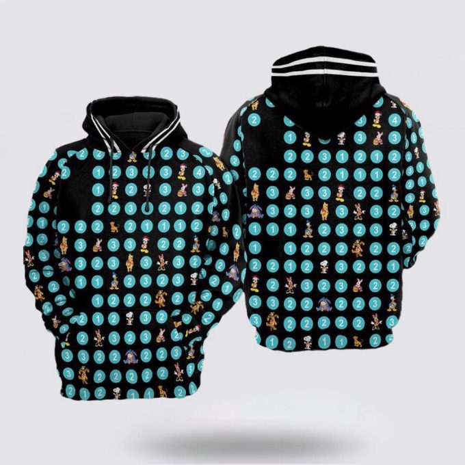 Disney Characters Mickey Minnie Donald Duck Winnie The Pooh Tigger Eeyore Piglet 3D Hoodie