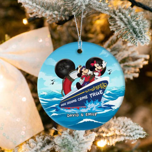 Disney Cruise Ship Ornament Personalized, Mickey and Minnie Mouse Ornament Disney Cruise Ship Ornament Personalized, Mickey and Minnie Mouse Ornament