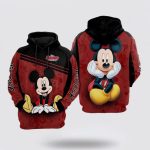 Disney Hoodie Cute Mickey Mouse Smiling Black Red 3D Hoodie Disney Hoodie Cute Mickey Mouse Smiling Black Red 3D Hoodie