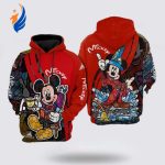 Disney Hoodie Mickey Mouse Hoodie Minnie Mouse With Book Magician Red 3D Hoodie
