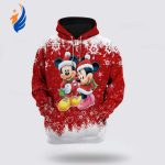 Disney Mickey And Minnie Mouse Snow Red And White 3D Hoodie