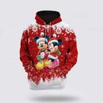 Disney Mickey And Minnie Mouse Snow Red And White 3D Hoodie