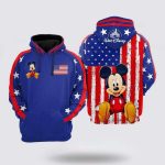 Disney Mickey Mouse American Flag Blue White Red 3D Hoodie Disney Mickey Mouse American Flag Blue White Red 3D Hoodie