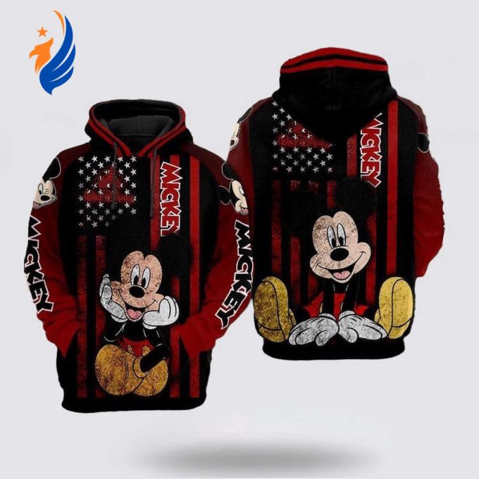 Disney Mickey Mouse Fan Gift No198 Cute Mickey American Flag Stylist Unisex 3D Hoodie Disney Mickey Mouse Fan Gift No198 Cute Mickey American Flag Stylist Unisex 3D Hoodie
