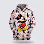 Disney Mickey Mouse Pattern Dots White 3D Hoodie