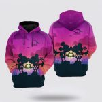 Disney Minnie And Mickey Minnie The Twilight Kiss Sunset Pink 3D Hoodie