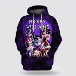 Disney Minnie And Mickey Mouse, Minnie And Mickey Villains Aop Hoodie