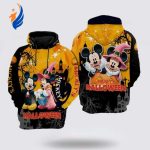 Disney Minnie And Mickey Mouse Vampire And Witch Halloween Black Orange 3D Hoodie