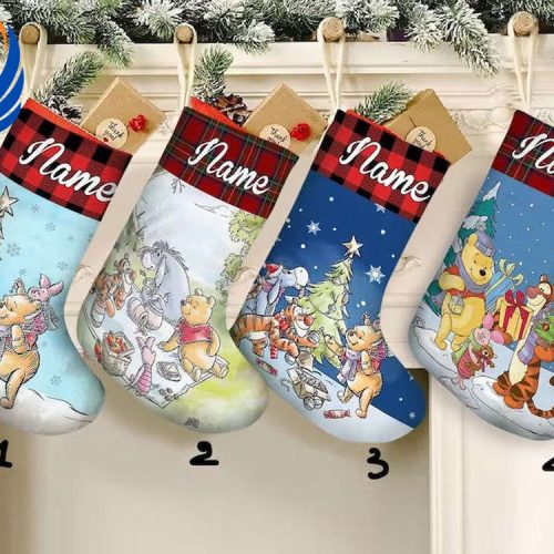 Magical Disney Pooh 2023 Family Christmas Stocking – Delightful Festive Décor