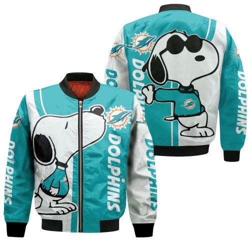 Dolphins Snoopy Lover Bomber Jacket Dolphins Snoopy Lover Bomber Jacket