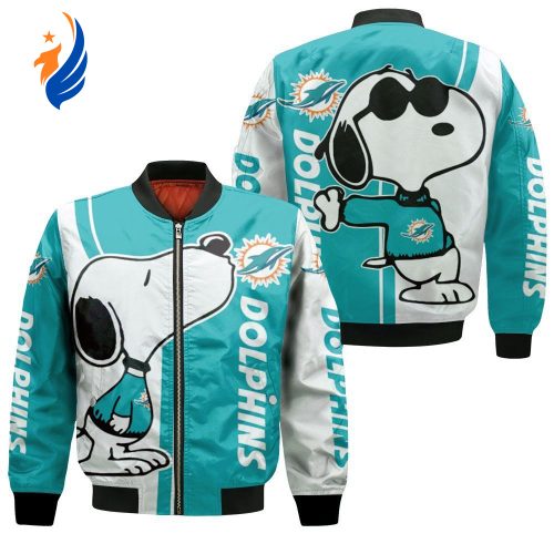 Dolphins Snoopy Lover Bomber Jacket Dolphins Snoopy Lover Bomber Jacket
