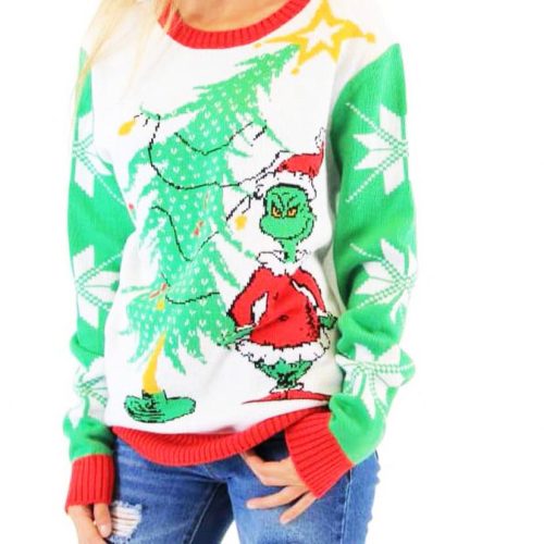 Dr Seuss Grinches As Santa Next To Tree Ugly Christmas Sweater Knit Wool Sweater Dr Seuss Grinches As Santa Next To Tree Ugly Christmas Sweater Knit Wool Sweater