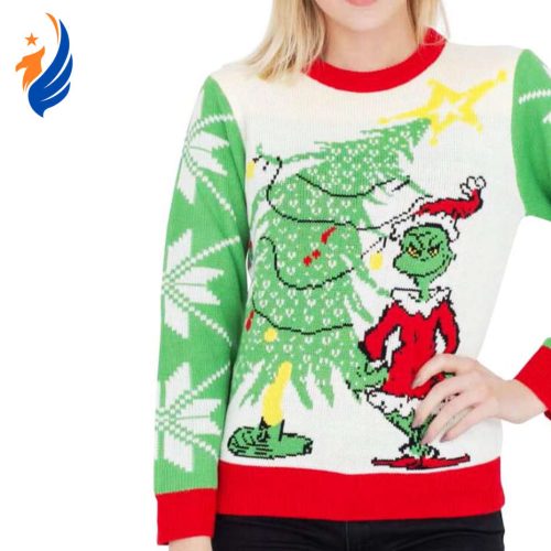 Dr Seuss Grinches As Santa Next To Tree Ugly Christmas Sweater Knit Wool Sweater Dr Seuss Grinches As Santa Next To Tree Ugly Christmas Sweater Knit Wool Sweater