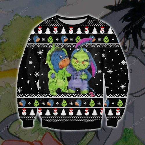Eeyore And Grinches For Unisex Ugly Christmas Sweater, All Over Print Sweatshirt Eeyore And Grinches For Unisex Ugly Christmas Sweater, All Over Print Sweatshirt