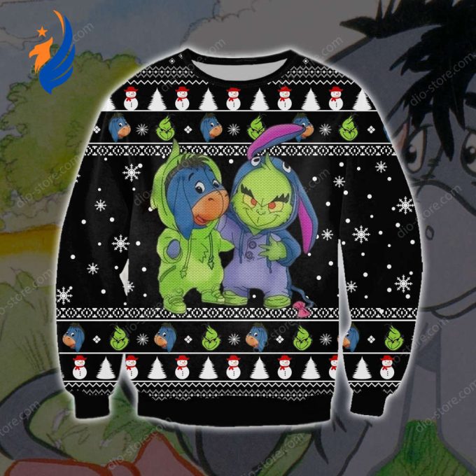 Eeyore And Grinches For Unisex Ugly Christmas Sweater, All Over Print Sweatshirt Eeyore And Grinches For Unisex Ugly Christmas Sweater, All Over Print Sweatshirt
