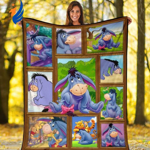 Eeyore Fleece Blanket Custom Winnie The Pooh Fan Home Decoration