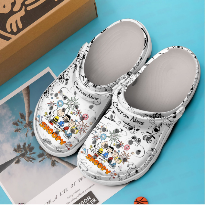 Exclusive Snoopy And Cute Friends White Classic Clogs