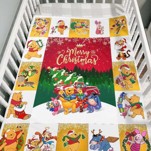 F89 DN Christmas Blanket Winnie The Pooh And Friends Christmas Blanket Winnie The Pooh Blanket