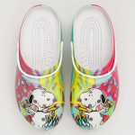Funny Snoopy And Colorful Flower Classic Clogs Funny Snoopy And Colorful Flower Classic Clogs