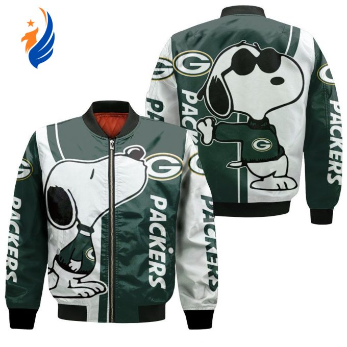 Green Bay Packers Snoopy Lover Bomber Jacket – Gift for Men Women Green Bay Packers Snoopy Lover Bomber Jacket – Gift for Men Women