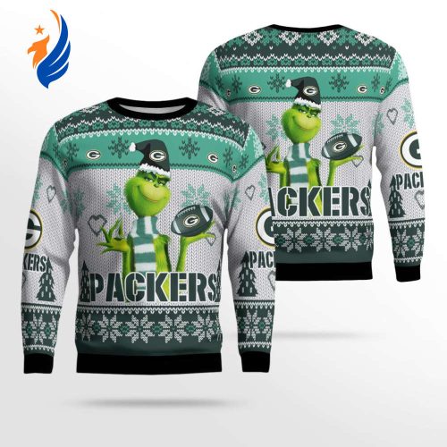 Green Bay Packers The Grinches Christmas AOP Ugly Sweater Green Bay Packers The Grinches Christmas AOP Ugly Sweater