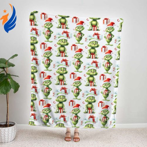 Grinches Blanket, Grinches Fleece Blanket, Grinches Xmas Blanket, Cute Grinches Blanket BP003