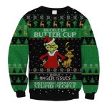 Grinches Buckle Up Butter Cup Ugly Christmas Sweater, All Over Print Sweatshirt