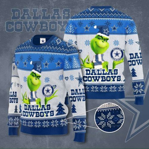 Grinches Dallas Cowboys Ugly Christmas Sweater, All Over Print Sweatshirt Grinches Dallas Cowboys Ugly Christmas Sweater, All Over Print Sweatshirt
