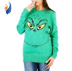 Grinches Face Dr Seuss Ugly Christmas Sweater Knit Wool Sweater Grinches Face Dr Seuss Ugly Christmas Sweater Knit Wool Sweater
