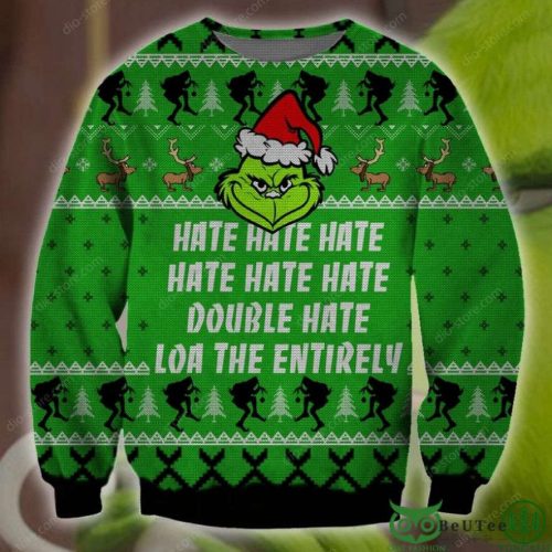 Grinches Hate Hate Hate Symbol 3D Christmas Ugly Sweater Grinches Hate Hate Hate Symbol 3D Christmas Ugly Sweater