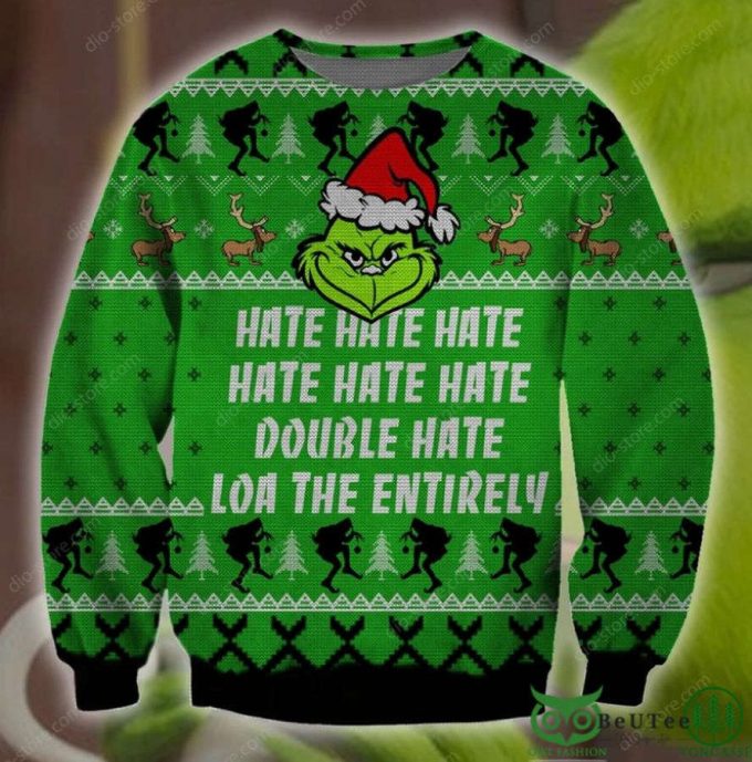 Grinches Hate Hate Hate Symbol 3D Christmas Ugly Sweater