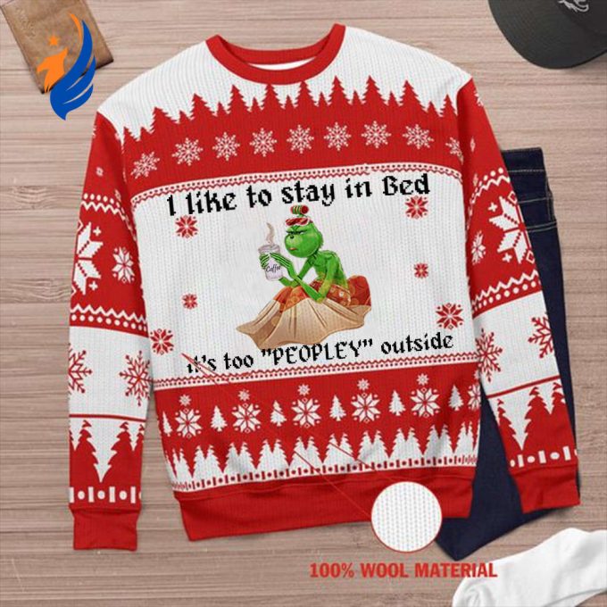 Grinches I Like To Stay In Bed Red Christmas Ugly Sweater Funny Christmas Sweaters Gift Ideas Grinches I Like To Stay In Bed Red Christmas Ugly Sweater Funny Christmas Sweaters Gift Ideas