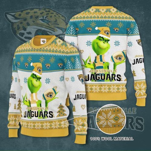 Grinches Jacksonville Jaguars 3D Ugly Christmas Sweater Grinches Jacksonville Jaguars 3D Ugly Christmas Sweater