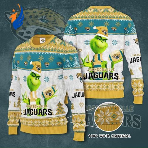 Grinches Jacksonville Jaguars 3D Ugly Christmas Sweater Grinches Jacksonville Jaguars 3D Ugly Christmas Sweater