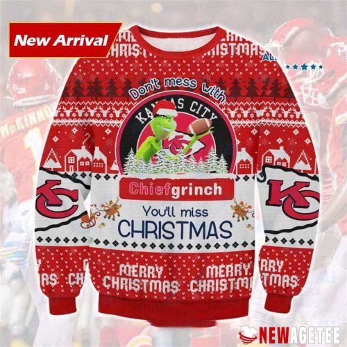 Grinches Kansas City Chief Ugly Christmas Sweater Grinches Kansas City Chief Ugly Christmas Sweater