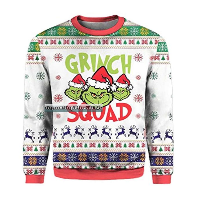 Grinches Squad Ugly Christmas Sweater, Grinches Stole Christmas Sweater 3D All Over Print, Grinches Lovers Merry Christmas Ugly Sweater