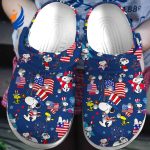 Happy The 4th Of July Snoopy Navy Clogs