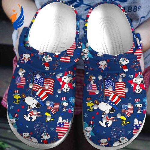 Happy The 4th Of July Snoopy Navy Clogs Happy The 4th Of July Snoopy Navy Clogs