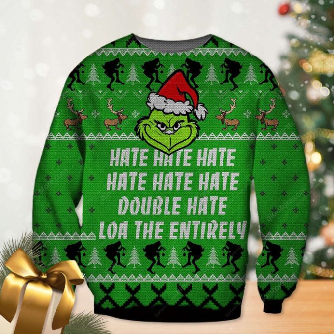 Hate Hate Hate Cute Christmas Grinches Ugly Christmas Sweater