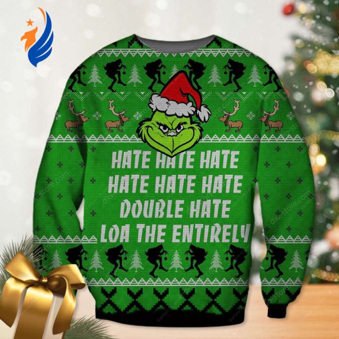Hate Hate Hate Cute Christmas Grinches Ugly Christmas Sweater Hate Hate Hate Cute Christmas Grinches Ugly Christmas Sweater