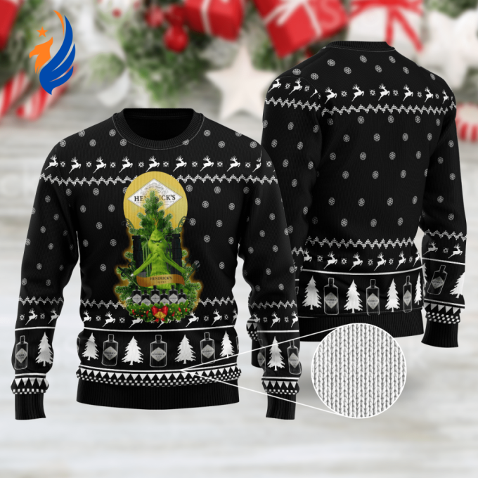 Hendrick’S Gin Grinches Snow Ugly Christmas Sweater Hendrick’S Gin Grinches Snow Ugly Christmas Sweater