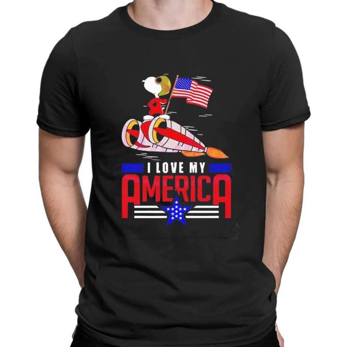 I Love My America: Independence Day Snoopy T-Shirt – Celebrate with Style!
