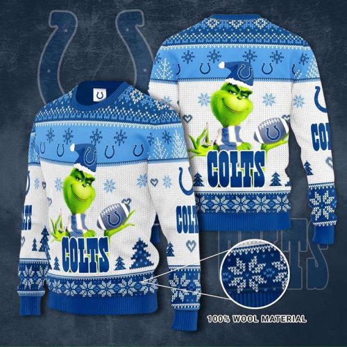 Indianapolis Colts Grinches Knit Ugly Christmas sweater Indianapolis Colts Grinches Knit Ugly Christmas sweater