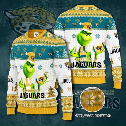 Jacksonville Jaguars Grinches Knit Ugly Christmas sweater Jacksonville Jaguars Grinches Knit Ugly Christmas sweater