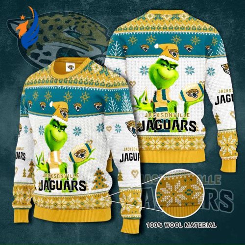 Jacksonville Jaguars Grinches Knit Ugly Christmas sweater Jacksonville Jaguars Grinches Knit Ugly Christmas sweater