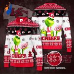 Kansas City Chiefs Grinches Knit Ugly Christmas sweater Kansas City Chiefs Grinches Knit Ugly Christmas sweater